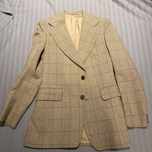 Beige Plaid Blazer